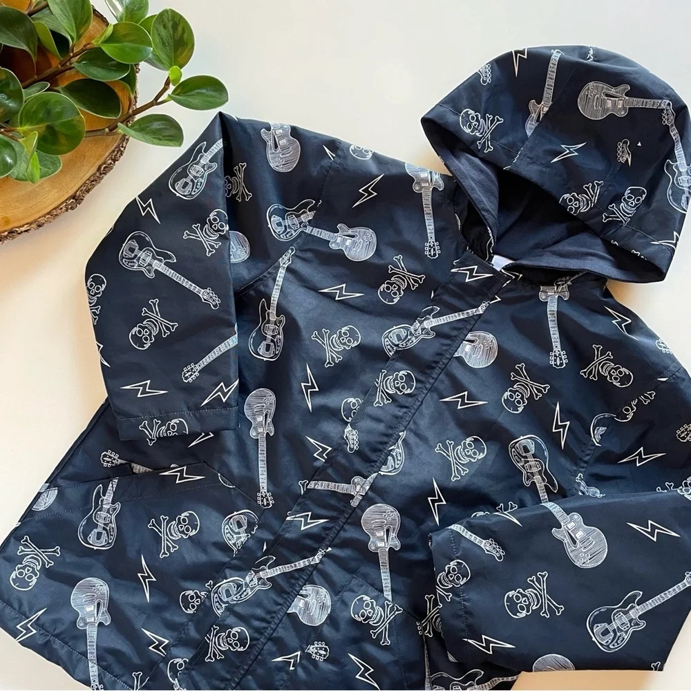Gymboree Navy Skull & Guitar Jacket | 7/8